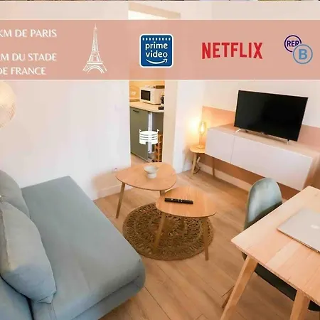 Appart' Pink Cosy 5min Rer Proche Paris Apartment